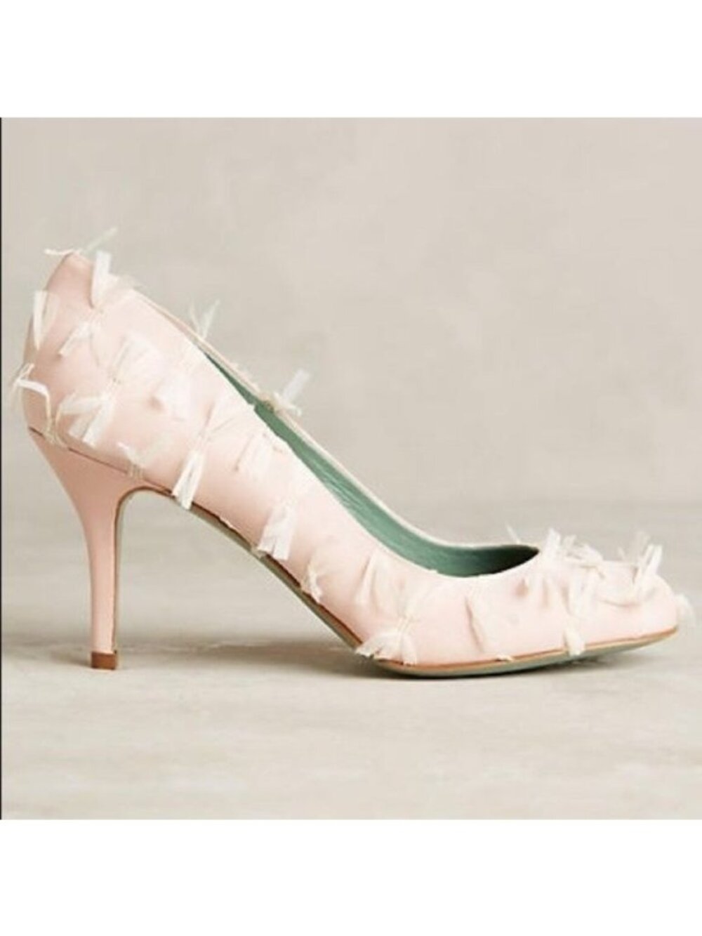 Anthro Paola d'Arcano Ororosa Heels Bow Fringe Wedding Bride Bridal